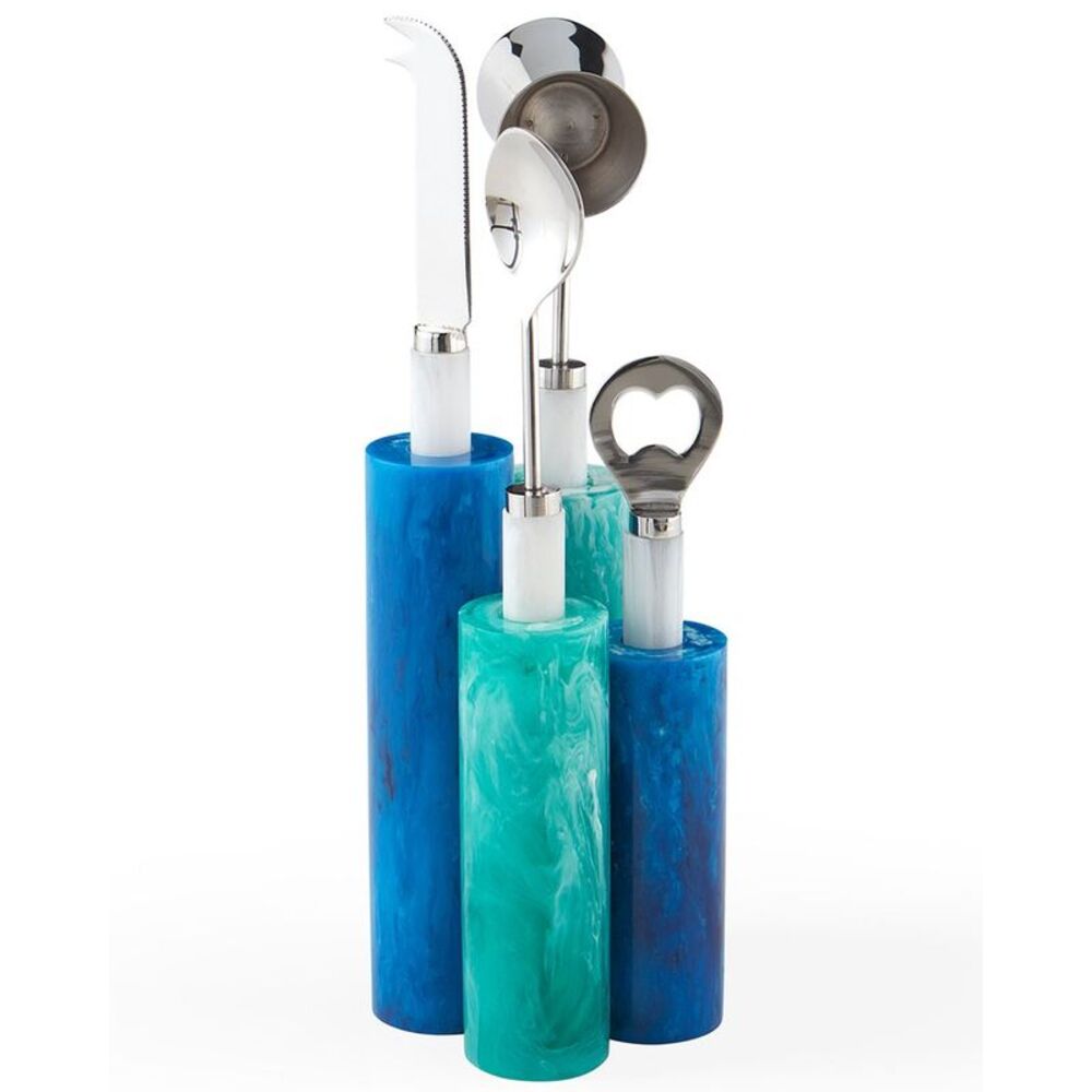 Jonathan Adler Como Barware Set, Blue